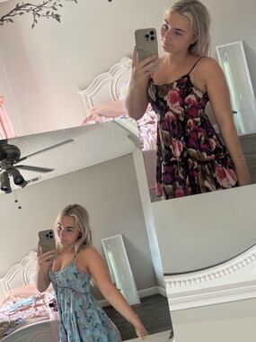 2 x Urban Outfitters summer beach flowy Floral  Mini Dresses xs/S